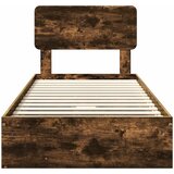  Krevet s od storage s ladicama Dimljeni hrast 100 x 200 cm Smeđa 203 x 102 x 90 cm | Shoptok.si