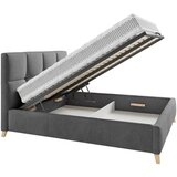 CARRYHOME OBLAZINJENA POSTELJA 180 cm x 200 cm , tekstil temno siva | Shoptok.si