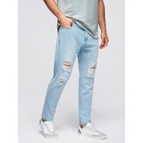 Ombre Men's denim joggers with asymmetrical stitching - blue | shoptok.hr