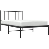  Metalni okvir za krevet s uzglavljem crni 100x190 cm | shoptok.hr