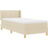  Krevet s box springom i madracem krem 80x200 cm tkanina | shoptok.hr