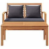  Klupa Smeđa i tamno siva 110 x 66 x 76 cm Čvrsto teak drvo | shoptok.hr