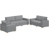 SOFA 3 pcs Svijetlo siva 220 x 80 x 84 cm Platnasta tkanina | shoptok.hr