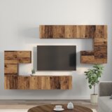 vidaXL Set TV komoda 8 pcs Staro drvo Srednja 30.5 x 30 x 30 cm | shoptok.hr
