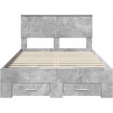  Krevetna konstrukcija s uzglavljem Betonski sivi 135 x 190 cm | shoptok.hr
