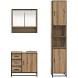  Set namje&amp;scaron;taja za kupaonicu s ladicama 3 pcs Umjetnički hrast Slike
