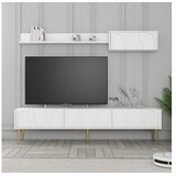 Hanah home TV komoda sa komodama Lyon 2, 180 cm, Bijelo-zlatna | Eponuda.ba