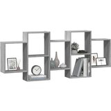 vidaXL Stenska polica siva sonoma 159x18x65 cm inženirski les | Shoptok.si