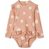 Liewood Enodelne kopalke za dojenčke Sille Baby Printed Swimsuit roza barva