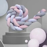 Baby Textil šarena pletenica za krevetac Roze-Siva-Bela | ePonuda.com