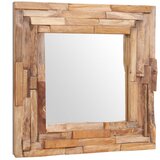 Maison Chic Okrasno Ogledalo - Zrcalo - Kozmetično ogledalo tikovina 60x60 cm kvadratne oblike, (21698034) | Shoptok.si