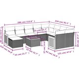 vidaXL 11-dijelni set vrtnih sofa od poliratana s jastucima crni | shoptok.hr