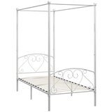 vidaXL Posteljni okvir z ogrodjem za baldahin bel kovinski 100x200 cm | Shoptok.si