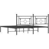 Metalni Kovinski posteljni okvir z vzglavjem črn 183x213 cm | Shoptok.si