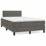 vidaXL Krevet box spring s madracem tamnosivi 120 x 190 cm baršun Cijene
