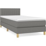  Okvir kreveta s oprugama i madrac tamnosivi 80x200cm od tkanine | shoptok.hr