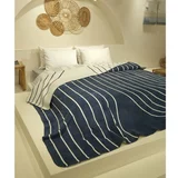 Oyo Concept Bijelo-tamnoplavi prekrivač za bračni krevet 200x220 cm Twin -
