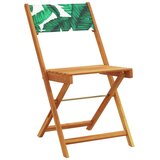  3-dijelni bistro set od tkanine i masivnog drva uzorkom lišća | shoptok.hr