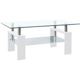 vidaXL Stolić za kavu bijeli i prozirni 95x55x40 cm od kaljenog stakla | shoptok.hr