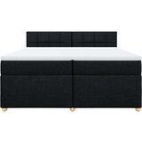vidaXL Krevet s oprugama i madracem crni 200x200 cm od tkanine | shoptok.hr