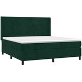 Krevet box spring s madracem LED tamnozeleni 180x200 cm baršun | shoptok.hr