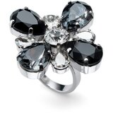 Oliver Weber ženski Jazzy Black Cvet Prsten Sa Swarovski Crnim Kristalom 55 mm | ePonuda.com