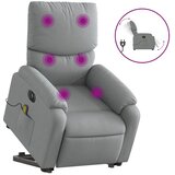  Električni masažni naslonjač na podizanje tkanina svjetlosivi | shoptok.hr