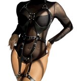 Subblime Fetish Full Body Harness with Leather Buckles Black | Shoptok.si