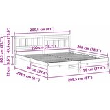  Krevetna konstrukcija Bijelo 200 x 200 cm Čvrsto borovo drvo Bijela 205.5 x 205.5 x 80.5 cm | Shoptok.si