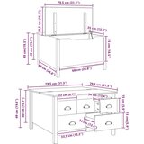  Klubska miza HILL Bela in medena rjava 79.5 x 79.5 x 49 cm, (5000295549) | Shoptok.si