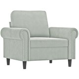  Fotelja s tabureom svjetlosiva 60 cm baršunasta | shoptok.hr