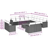  14-dijelni set vrtnih sofa s jastucima poliratan crni | shoptok.hr