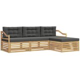 vidaXL Zunanja garnitura za sedenje 4 pcs Bela in antracit Poliester, (5000281694) | Shoptok.si
