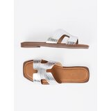 Sergio Leone Silver flip flops with square toe | Shoptok.si