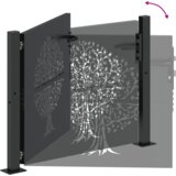 vidaXL Vrtna vrata Crna 105 x 100 cm Čelik s praškastim premazom | shoptok.hr