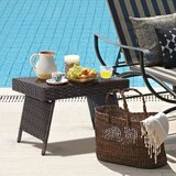 Vrt > Pohištvo za vrt Zložljiva klubska mizica, zunanja stranska mizica s PVC ploščo, dim. 60 x 40 x 40 cm - rjava | Shoptok.si