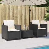  3-dijelni bistro set s jastucima crni od poliratana | shoptok.hr