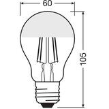  LED sijalica sa ogledalnim vrhom FILAMENT E27/6,5W/230V 2700K srebrna- Osram | Eponuda.com