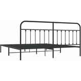 Metalni okvir za krevet s uzglavljem crni 200x200 cm | shoptok.hr