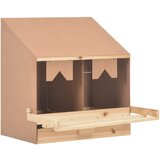 vidaXL Gnezdišče za kokoši z 2 predelkoma 63x40x65 cm trdna borovina Cene
