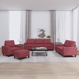 4-dijelni set sofa crvena boja vina od tkanine | shoptok.hr