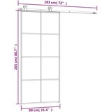  Klizna vrata s priborom 90 x 205 cm od ESG stakla i aluminija | shoptok.hr