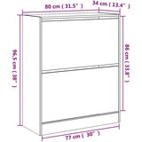 Ormarić za cipele boja hrasta 80x34x96 5 cm konstruirano drvo | shoptok.hr