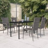 vidaXL 5-dijelni vrtni blagovaonski set sivo-crni Cijene