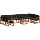  Set vanjskih sofa 11 kom. Prirodna i crna | shoptok.hr