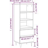 vidaXL Visoka komoda boja betona 40 x 36 x 110 cm konstruirano drvo | shoptok.hr
