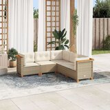 vidaXL 5-dijelni vrtni set sofa s jastucima bež od poliratana | shoptok.hr
