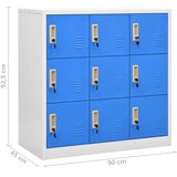  Ormarići s ključem 2 kom svjetlosivi/plavi 90x45x92,5 cm čelik | shoptok.hr
