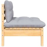  Srednja vrtna sofa sa sivim jastucima od masivne borovine | shoptok.hr