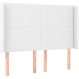  Uzglavlje s ušima bijelo 147x16x118/128 cm od umjetne kože | Shoptok.si